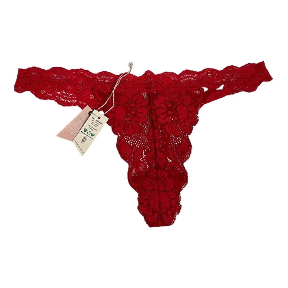 We are HAH / Free People NWT String Me A Thong Panty Panties Siren Red L
